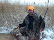 Brett from vermont stalked this buck and belly crawled for a half mile to take this beauty.